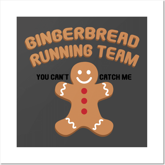 Ginger Bread Running Team Funny Christmas Cookie Dinner Gift Wall Art by Blink_Imprints10